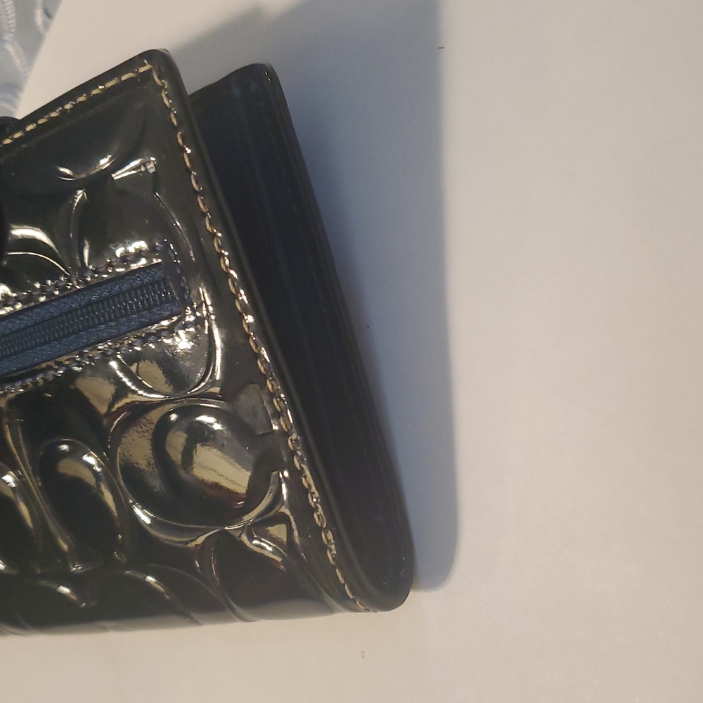 Coach Blue Patent Leather Wallet with Signature Gloss - Picture 7 of 7
